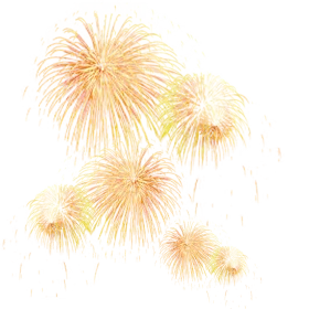 Delicate Golden Fireworks Clipart - Soft Radiant Pyrotechnic Explosion Design Element