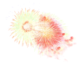 Delicate Pastel Fireworks Explosion Clipart with Soft Radiant Bursts
