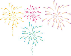 Festive Celebration Burst: Colorful Fireworks Clipart Explosion of Joy