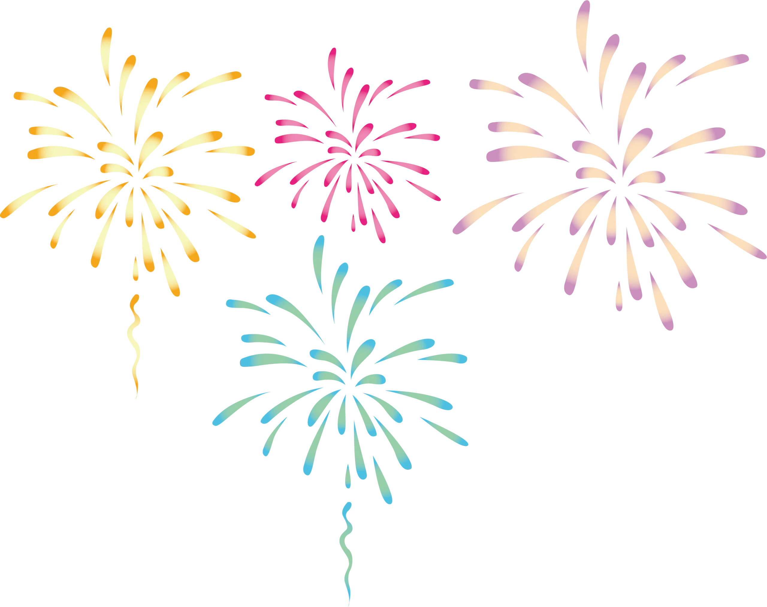 Festive Celebration Burst: Colorful Fireworks Clipart Explosion of Joy