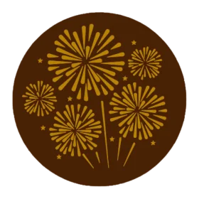 Golden Burst of Celebration Fireworks Clipart Illustration in Warm Earthy Tones
