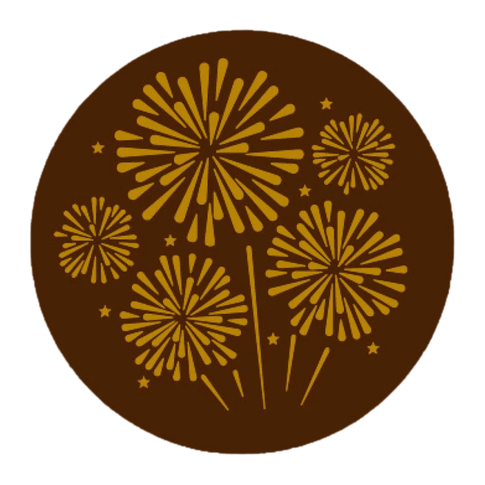 Golden Burst of Celebration Fireworks Clipart Illustration in Warm Earthy Tones