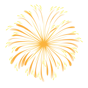 Golden Radiant Starburst Fireworks Clipart Explosion on Dark Background
