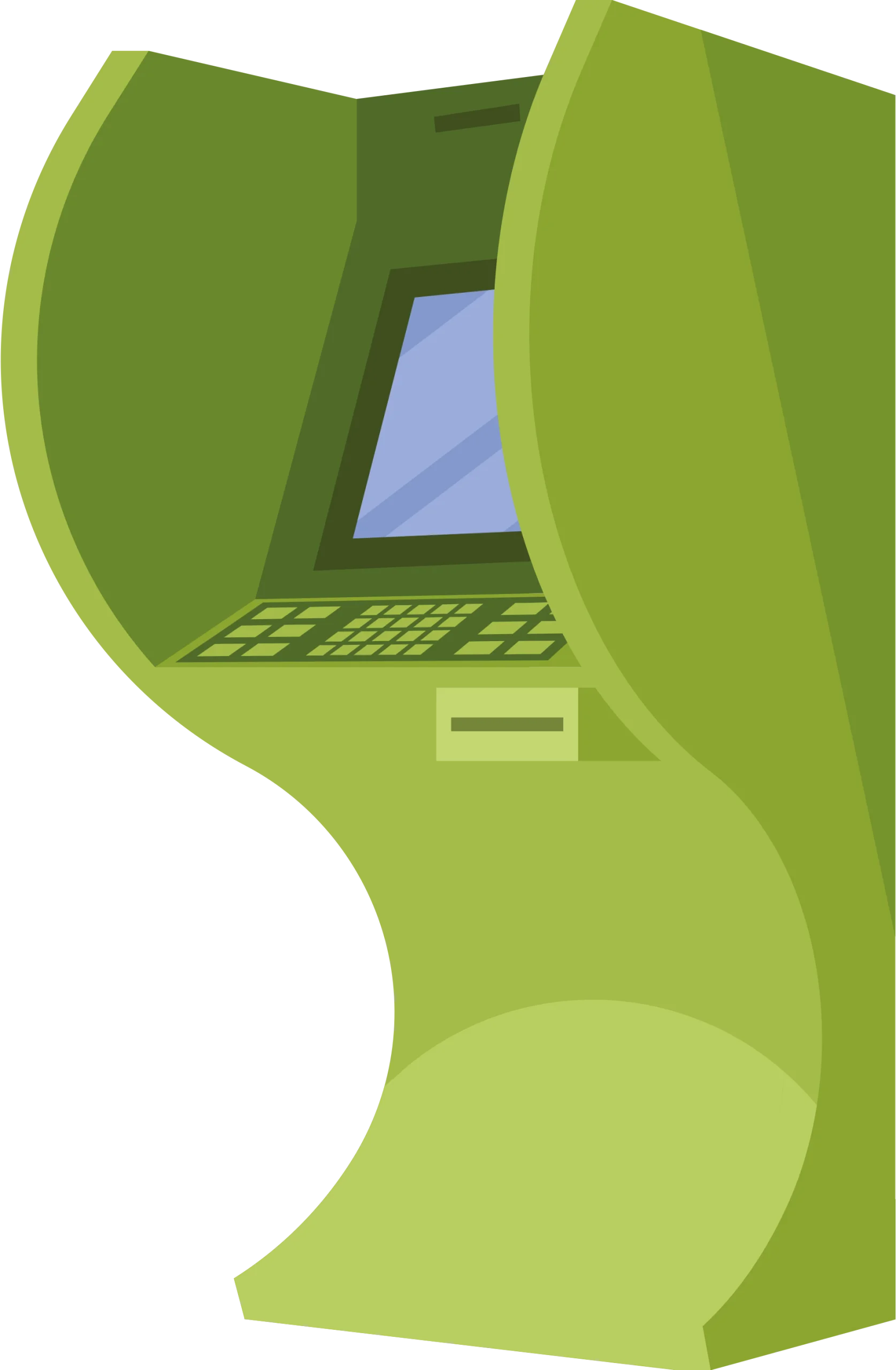 Green Modern Computer Terminal Clipart Illustration Design