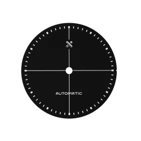 Minimalist Black and White Automatic Watch Dial Clipart Design