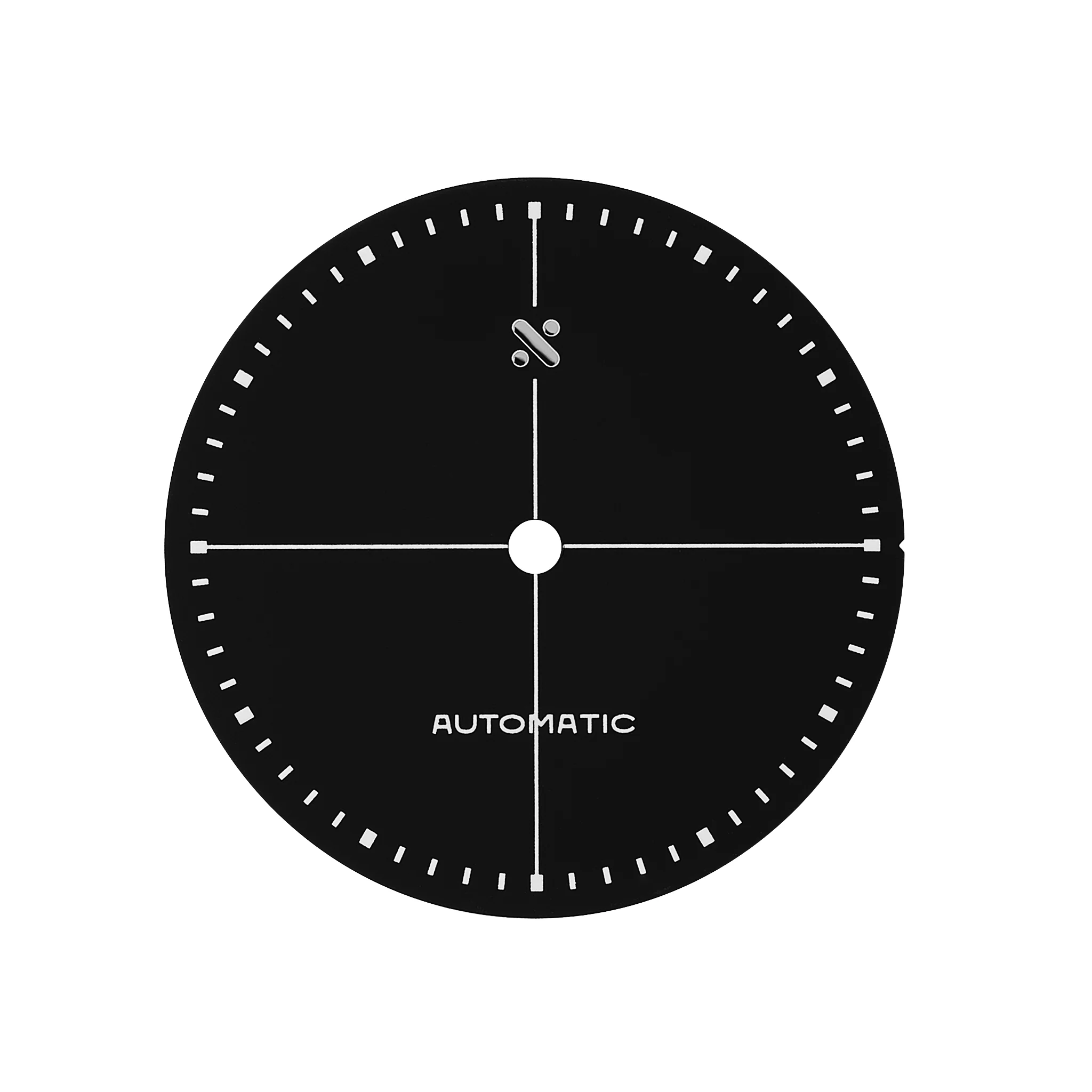 Minimalist Black and White Automatic Watch Dial Clipart Design