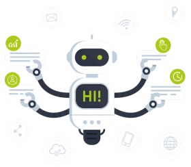 Multifunctional AI Robot Clipart: Intelligent Automation Assistant Illustration