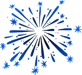Radiant Blue Starburst Fireworks Clipart - Explosive Celebration Design Element