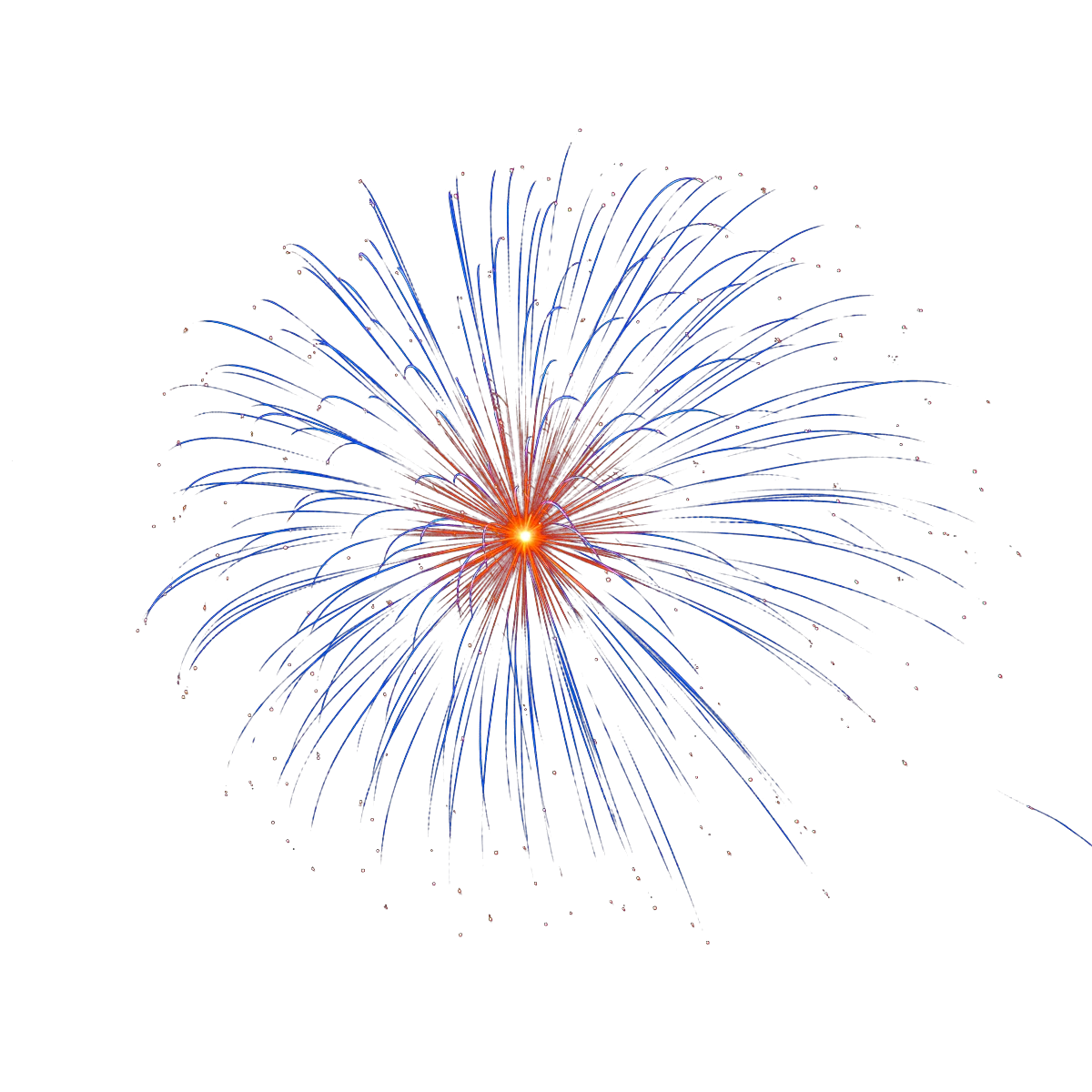 Radiant Burst of Celebration Fireworks Clipart - Luminous Explosive Design