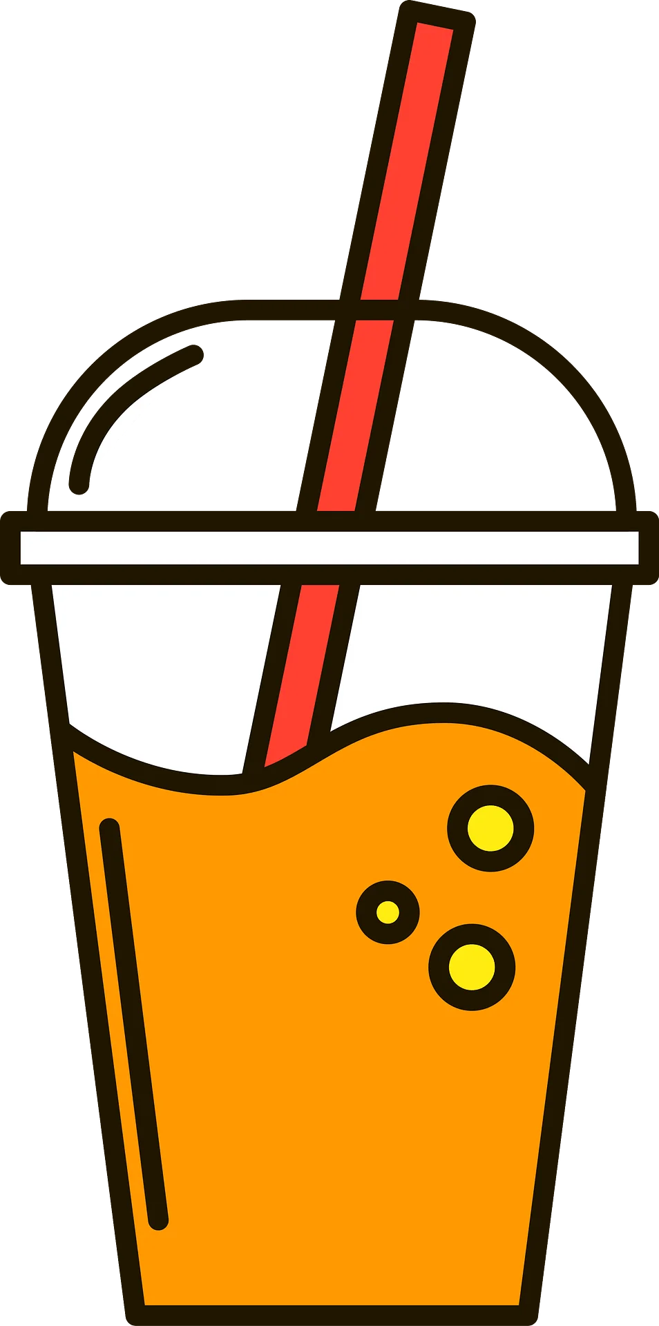 Refreshing Orange Beverage with Bubbles Tropical Drink Clipart Illustration