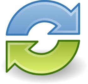 Seamless Synchronization Refresh Clipart Icon with Curved Arrows
