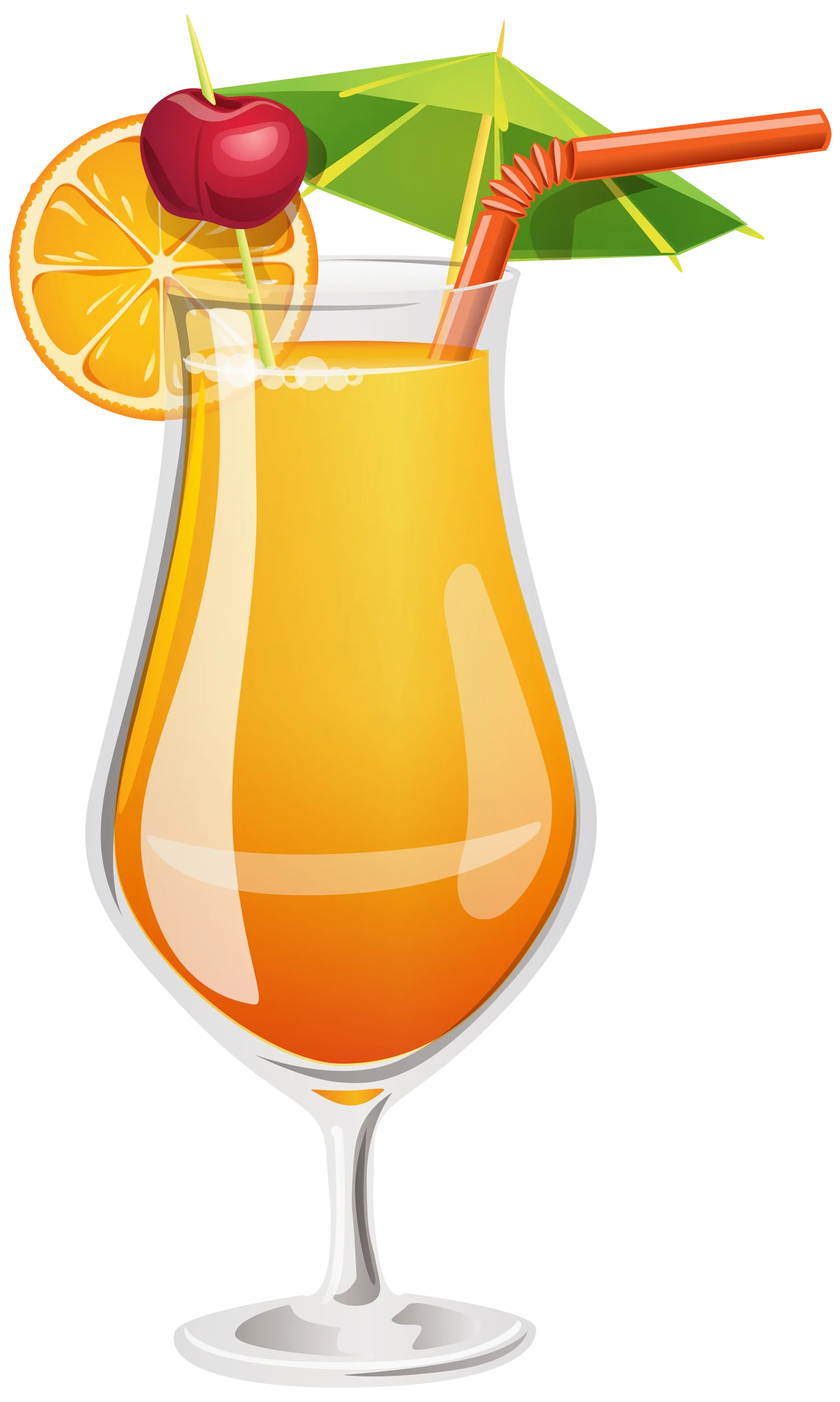 Tropical Sunset Cocktail Clipart - Refreshing Summer Beverage Illustration