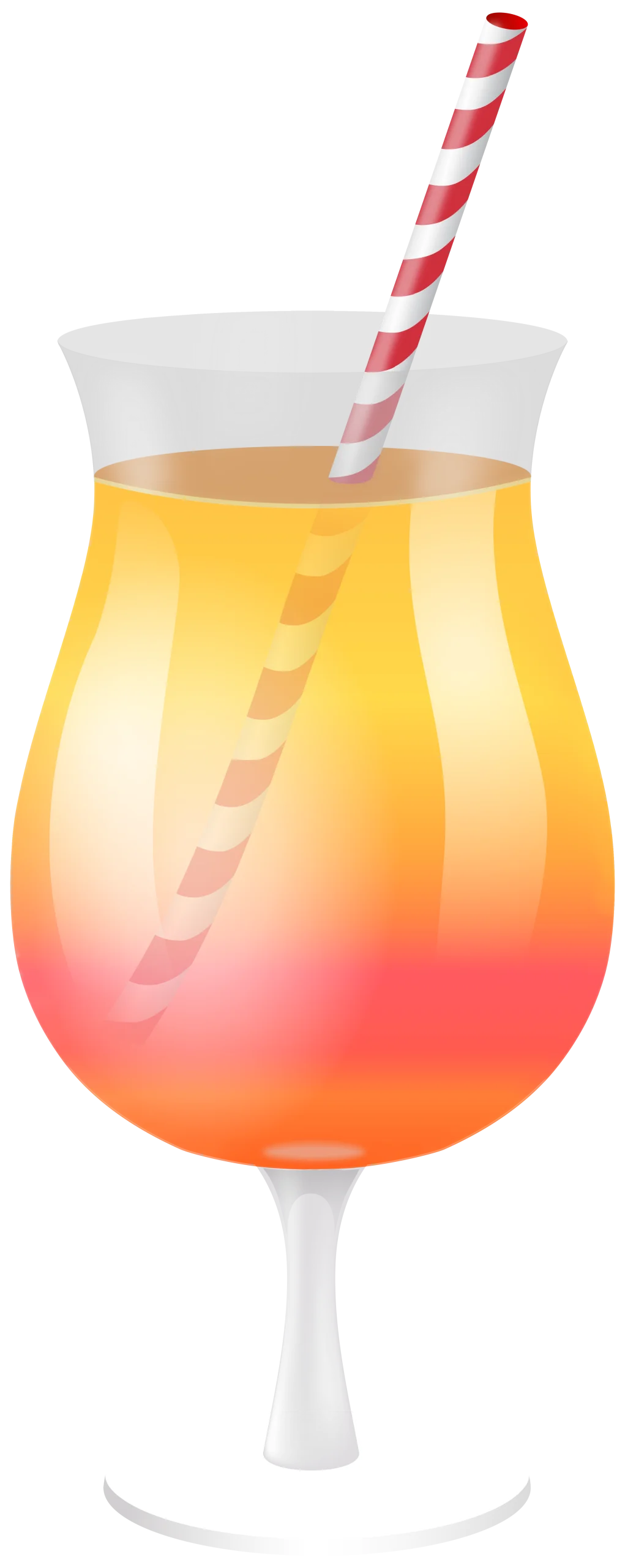 Tropical Sunset Cocktail Clipart: Refreshing Summer Beverage Illustration