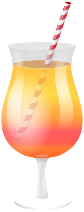 Tropical Sunset Paradise Cocktail Clipart: Refreshing Summer Beverage Illustration
