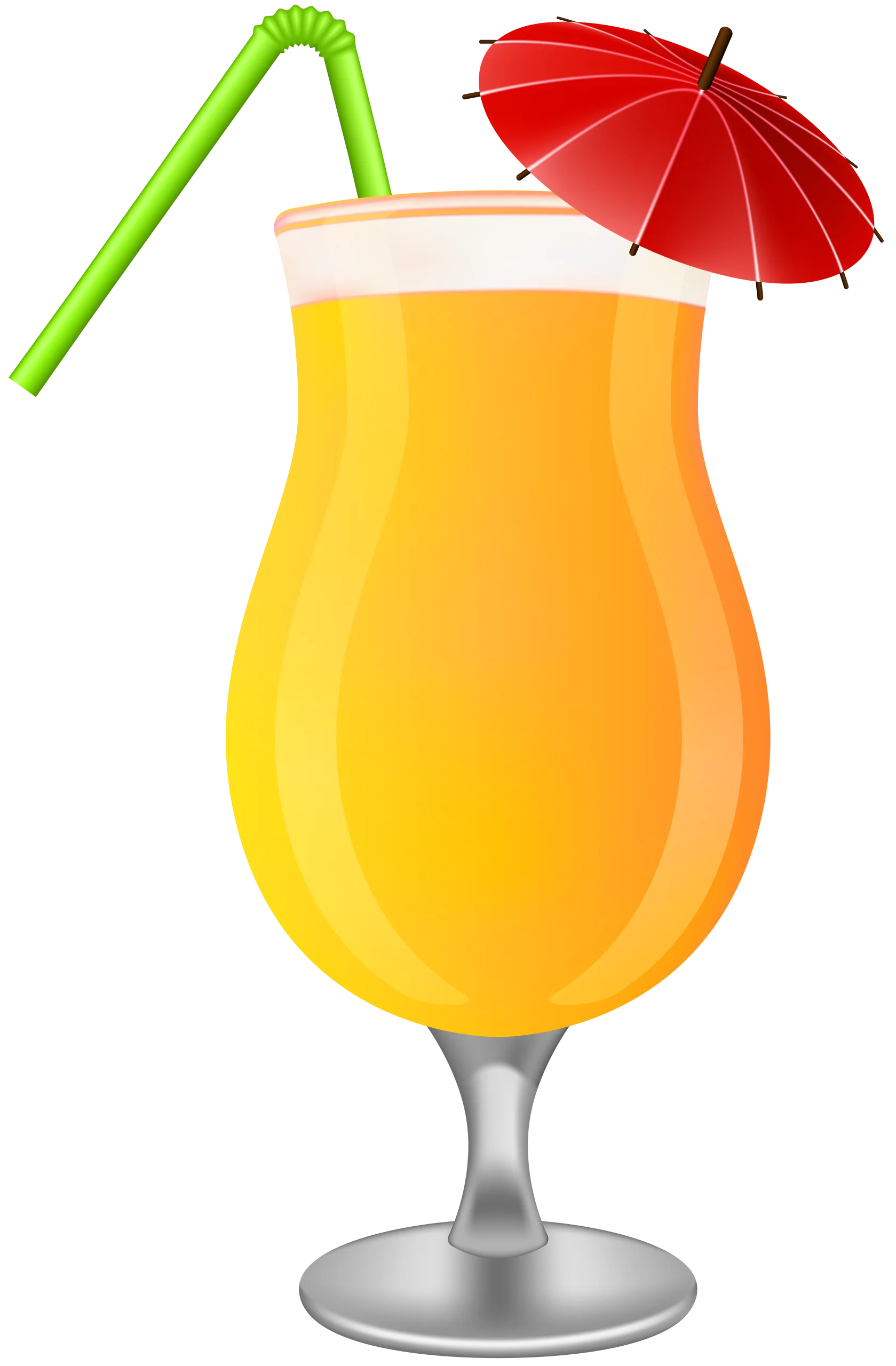 Tropical Sunshine Cocktail Clipart: Refreshing Summer Beverage with Decorative Flair