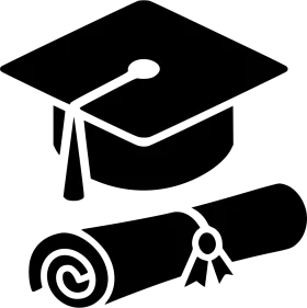 Academic Achievement Monochrome Graduation Clipart Symbol of Educational Success