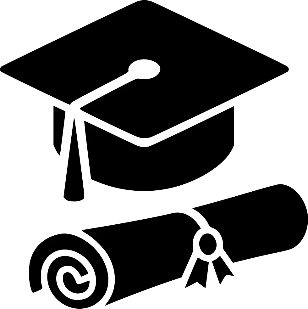 Academic Achievement Monochrome Graduation Clipart Symbol of Educational Success