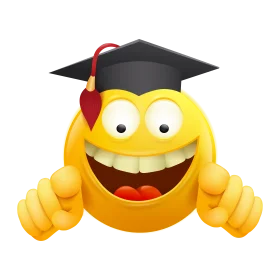 Cheerful Graduation Emoji Clipart: Celebrating Academic Achievement with a Smile