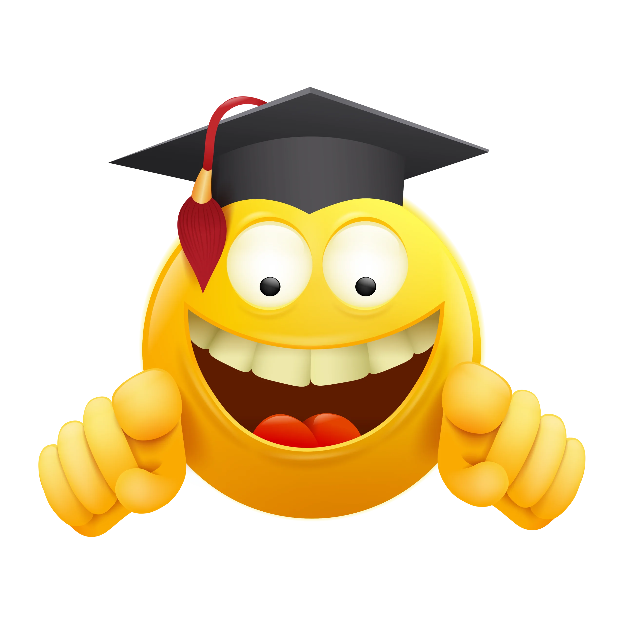 Cheerful Graduation Emoji Clipart: Celebrating Academic Achievement with a Smile