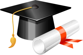 Classic Graduation Diploma Clipart Symbolizing Academic Achievement and Success