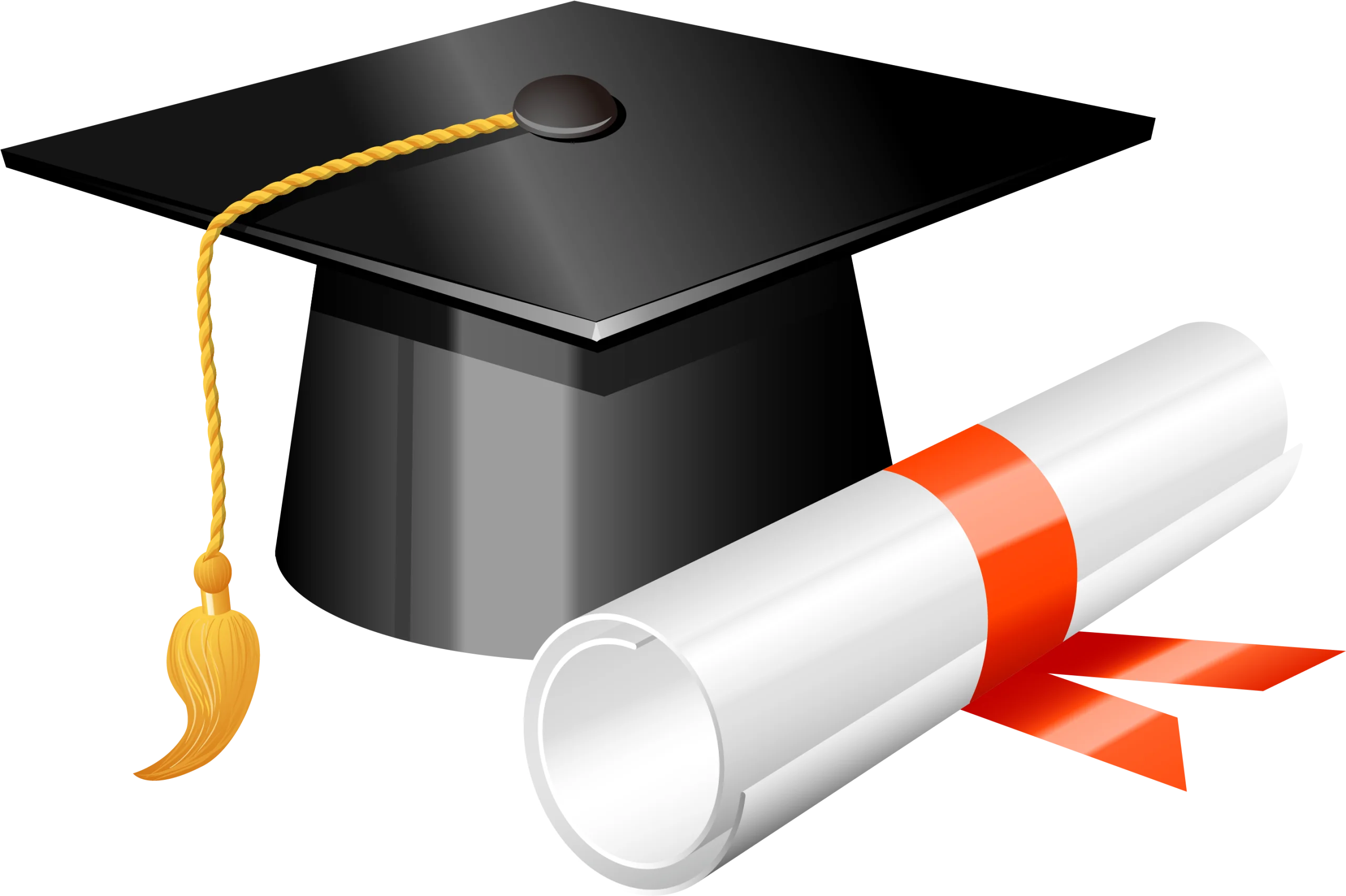 Classic Graduation Diploma Clipart Symbolizing Academic Achievement and Success