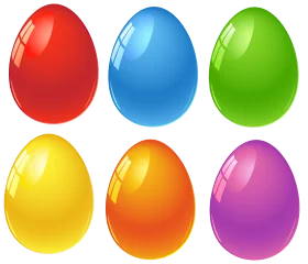 Colorful Easter Egg Clipart Collection - Glossy Rainbow Egg Illustration Design