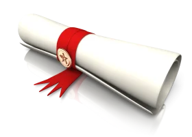 Elegant Academic Achievement Diploma Scroll Clipart with Red Ribbon Seal