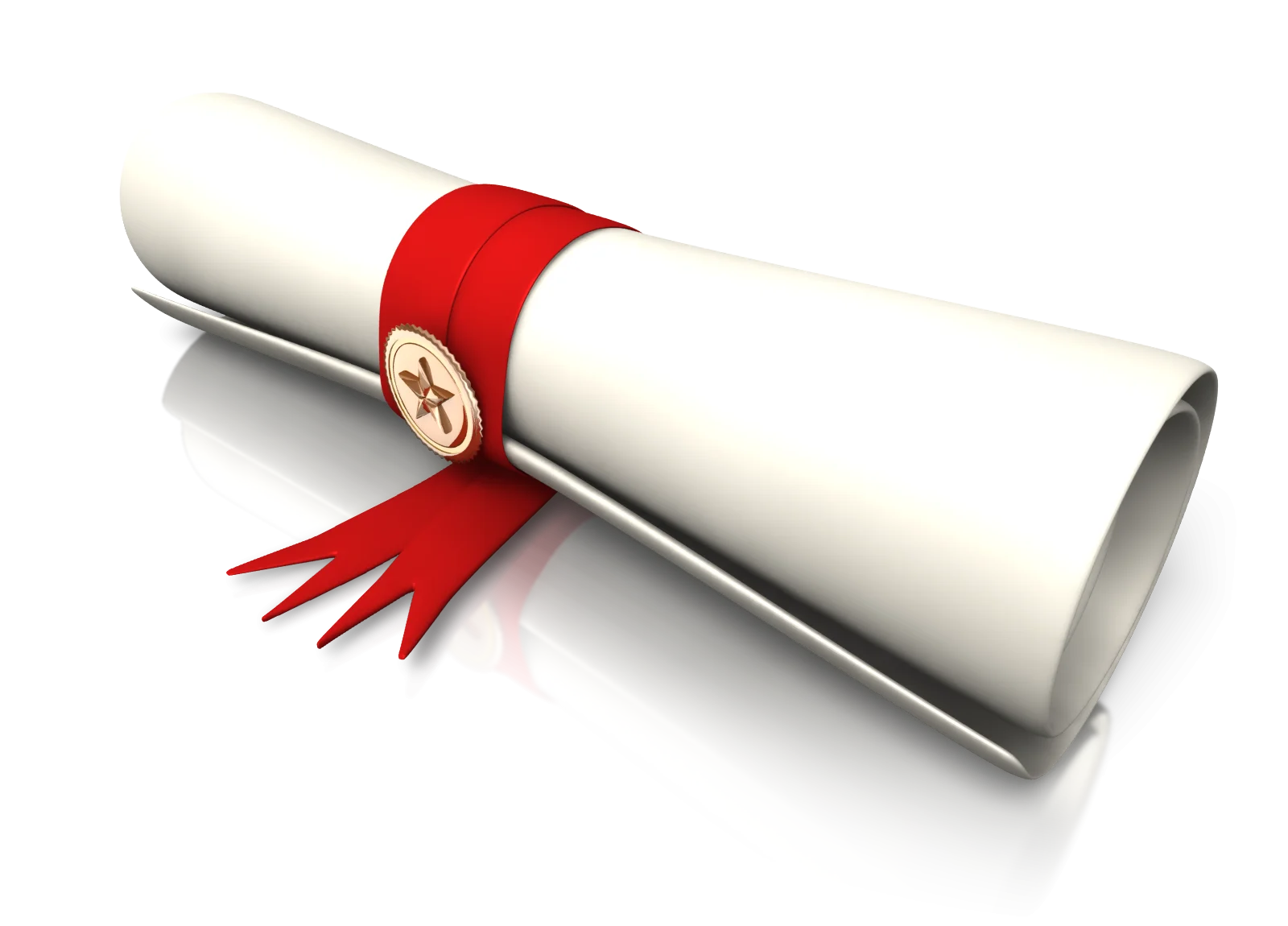 Elegant Academic Achievement Diploma Scroll Clipart with Red Ribbon Seal