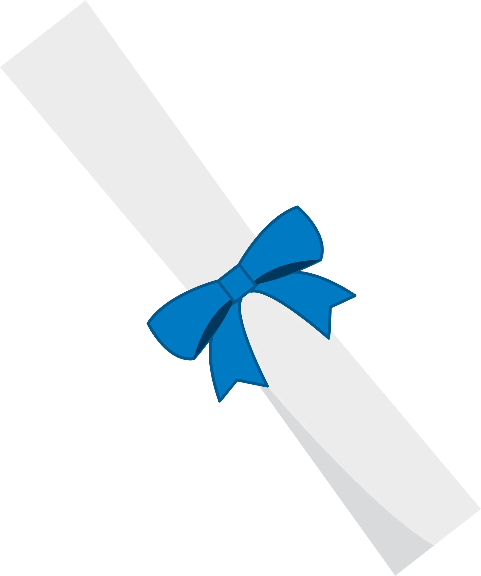 Elegant Blue Ribbon Adorned Diploma Clipart with Sophisticated Bow Design
