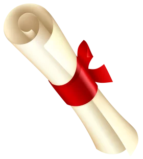 Elegant Diploma Scroll Clipart with Crimson Ribbon Symbolizing Achievement
