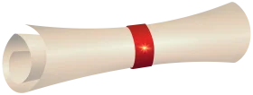 Elegant Graduation Diploma Scroll Clipart with Decorative Red Band