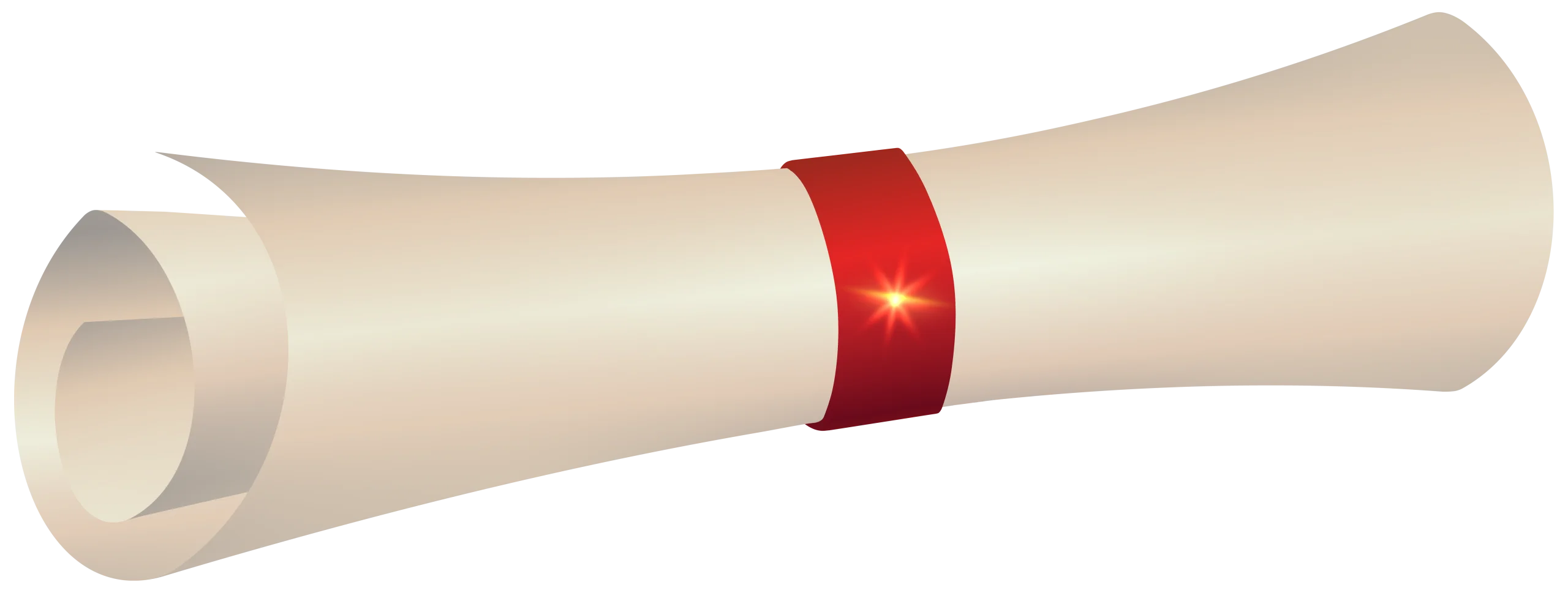 Elegant Graduation Diploma Scroll Clipart with Decorative Red Band