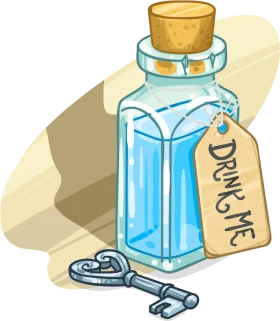 Magical Elixir in a Glass Bottle: A Whimsical Drink Clipart Illustration