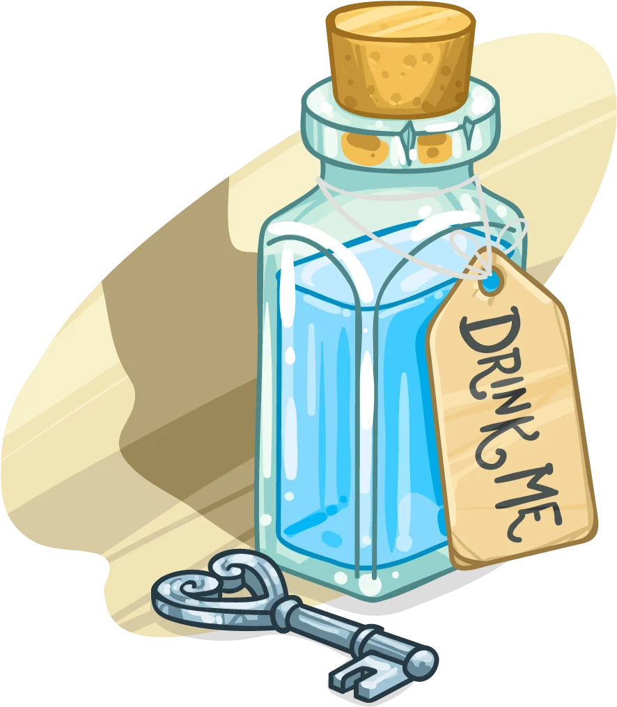Magical Elixir in a Glass Bottle: A Whimsical Drink Clipart Illustration