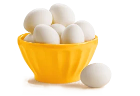 Pristine White Eggs Nestled in a Sunny Yellow Ceramic Clipart Bowl