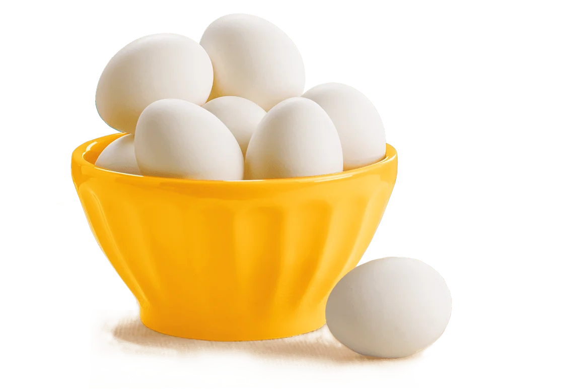 Pristine White Eggs Nestled in a Sunny Yellow Ceramic Clipart Bowl