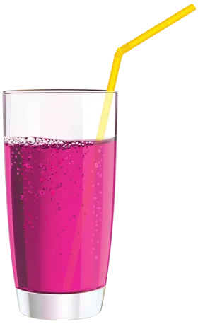 Refreshing Pink Smoothie Clipart with Curvy Yellow Straw in Glass