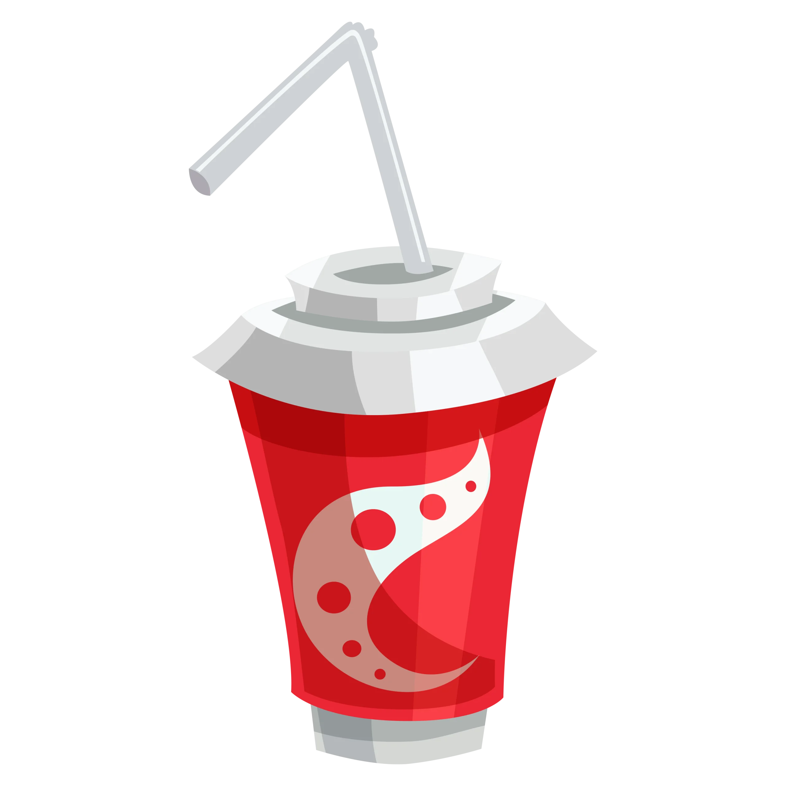 Refreshing Red Soda Drink Clipart with Stylized Straw and Graphic Design