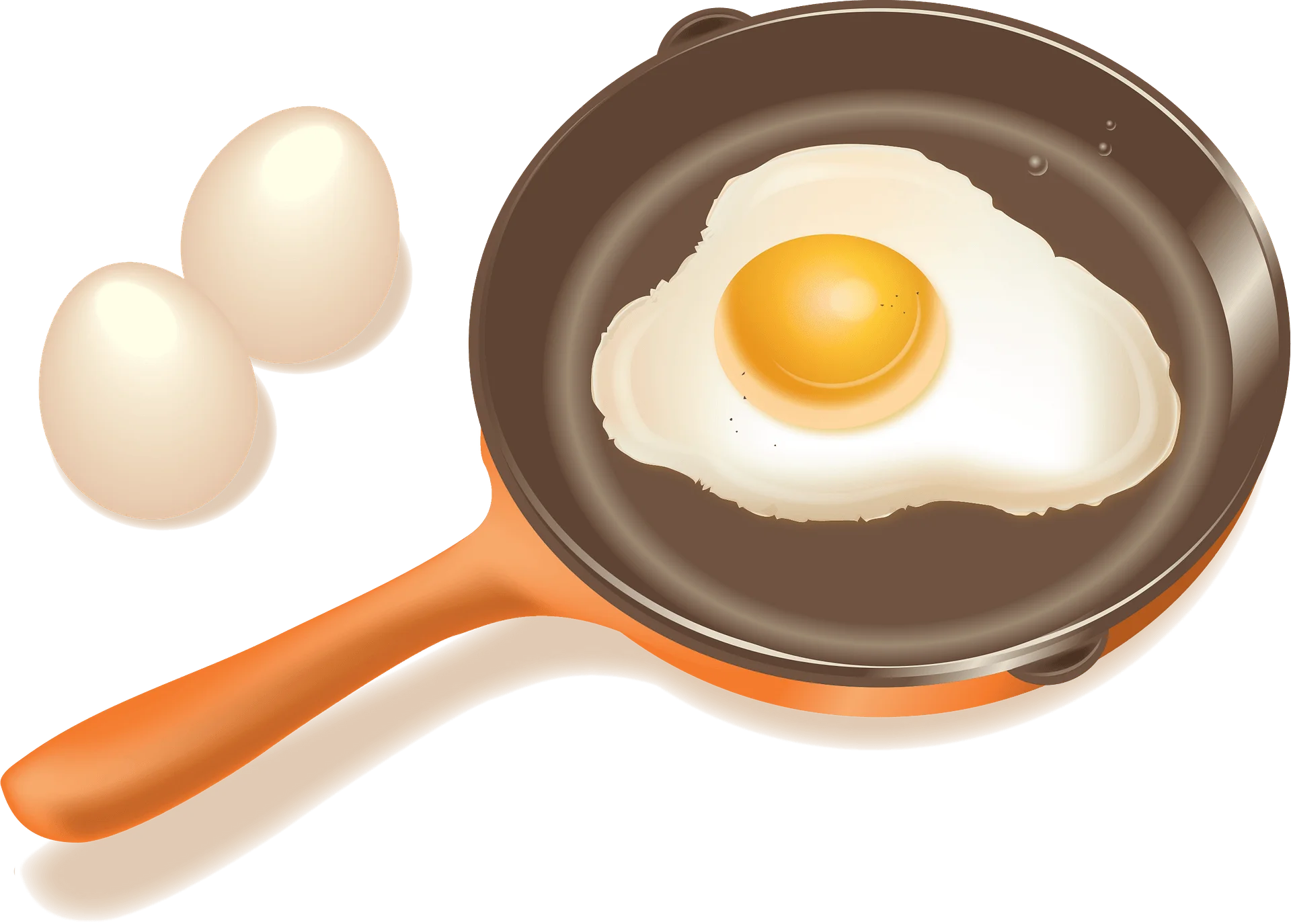Rustic Kitchen Scene with Sunny-Side Up Egg Clipart Illustration