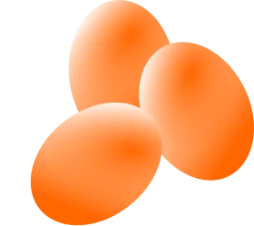 Soft Orange Eggs Clipart Design: Smooth Elliptical Culinary Illustration