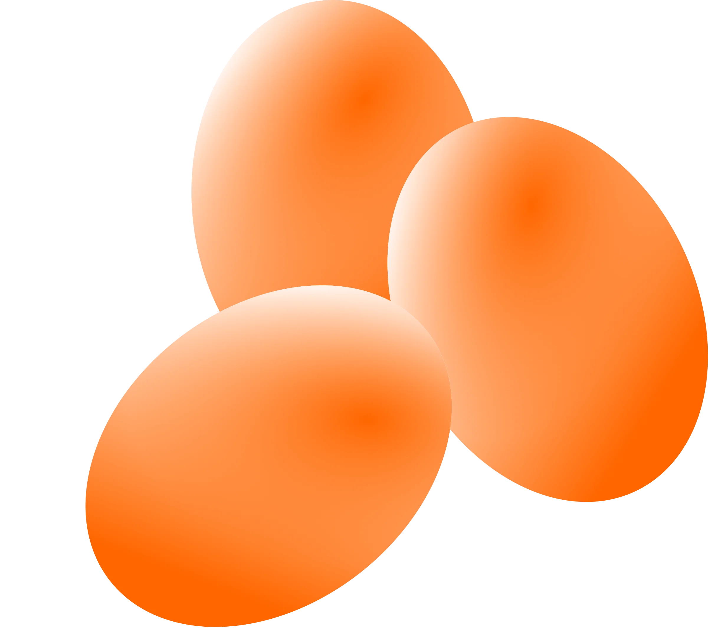 Soft Orange Eggs Clipart Design: Smooth Elliptical Culinary Illustration
