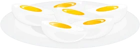 Soft Yellow Eggs Sunny Side Up Minimalist Kitchen Clipart Illustration