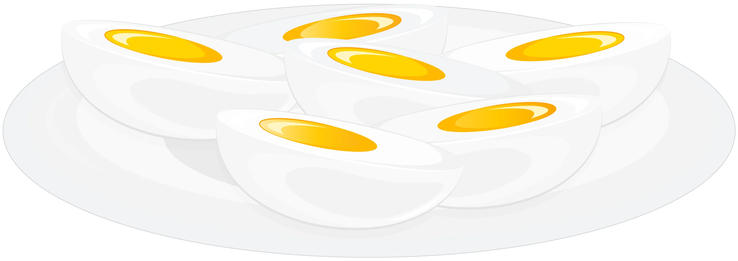 Soft Yellow Eggs Sunny Side Up Minimalist Kitchen Clipart Illustration