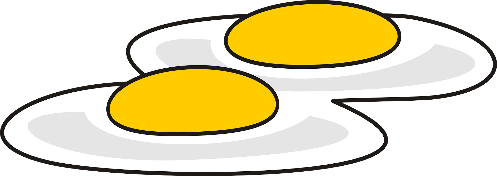 Sunny-Side Up Eggs Clipart Illustration with Smooth White Plate Backdrop