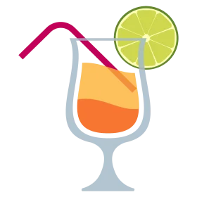 Tropical Sunset Cocktail Clipart: Refreshing Summer Beverage Illustration