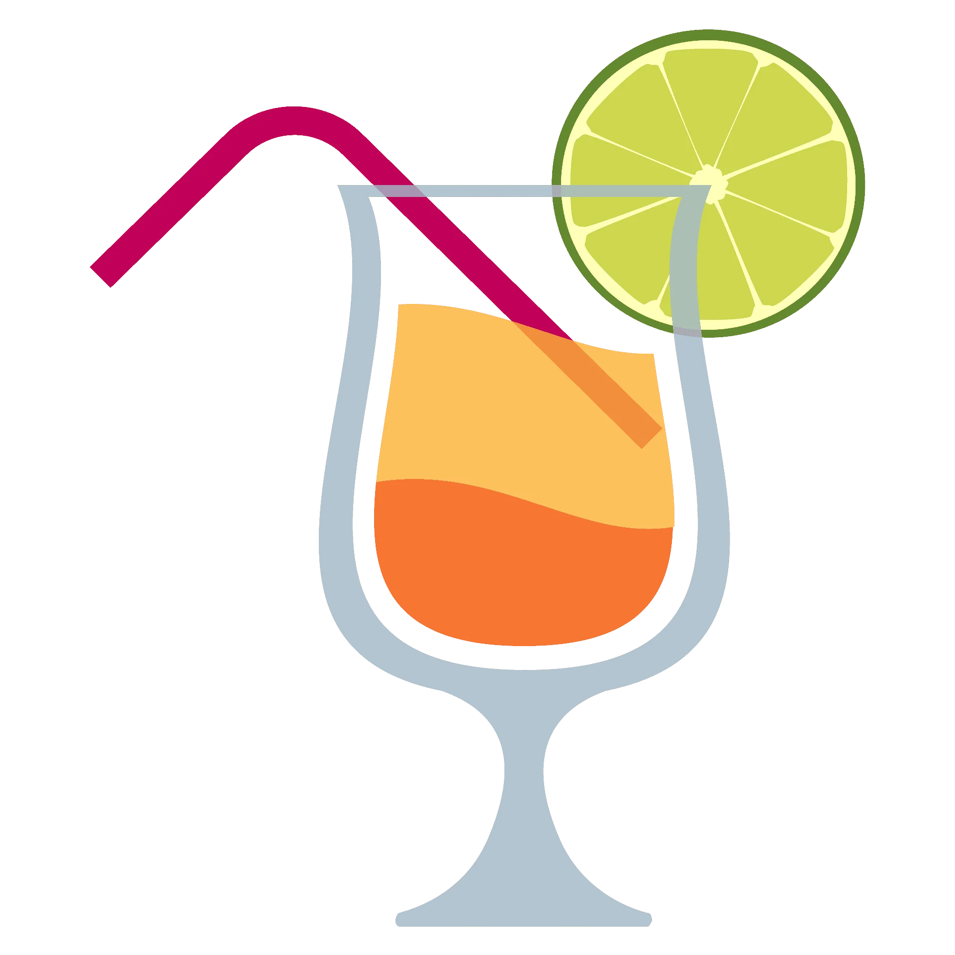 Tropical Sunset Cocktail Clipart: Refreshing Summer Beverage Illustration