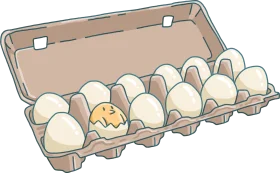 Vintage Cardboard Egg Carton with Eggs Clipart Illustration