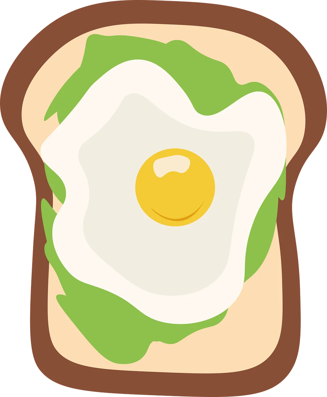 Breakfast Delight Avocado Toast Clipart: Sunny-Side Up Egg on Crispy Bread