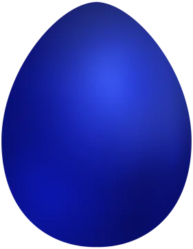 Elegant Deep Azure Easter Egg Clipart with Smooth Gradient Shading