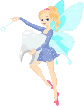 Enchanting Tooth Fairy Clipart: Magical Whimsical Illustration of Flying Fairy